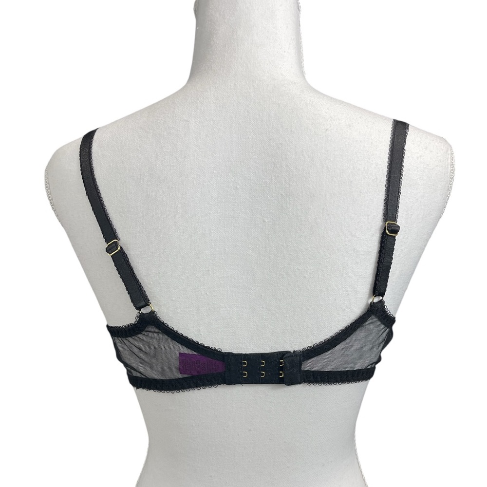 Agent Provocateur L’Agent Carla Non Padded Sheer Lace Balconette Bra Black 36A - Picture 6 of 9